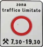 Знак zona traffico limitato или ZTL